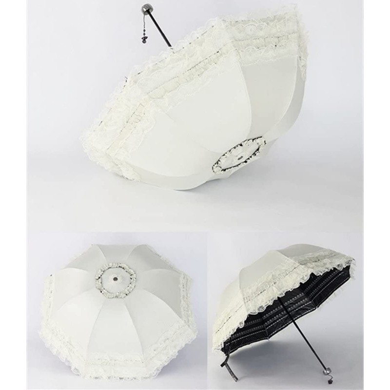 Lace Sun Parasol Wedding Princess Lolita Umbrella (Flower Printed Lining)