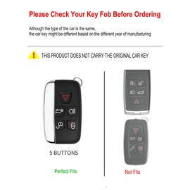 YONUFI for Land Rover Key Fob Cover Case Metal Shell Smart Key Holder Compatible for Range Rover Sport Discovery LR4 Evoque Velar (LRB-Gray)