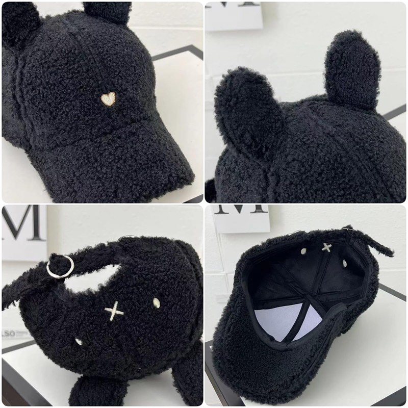 Qzkouma GAQ-0175 Women's Boa Cap, Autumn and Winter, Lambswool Hat,