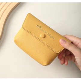 Moranse Pequeña bolsa de cosméticos de viaje, ligera, bolsa organizadora de cosméticos de piel sintética para mujer, Amarillo, Oeste