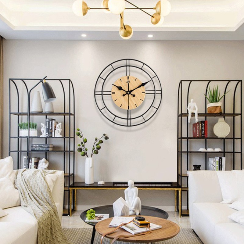 Nordic Modern Fashionable Round Wall Clock Living Room Mute Clock