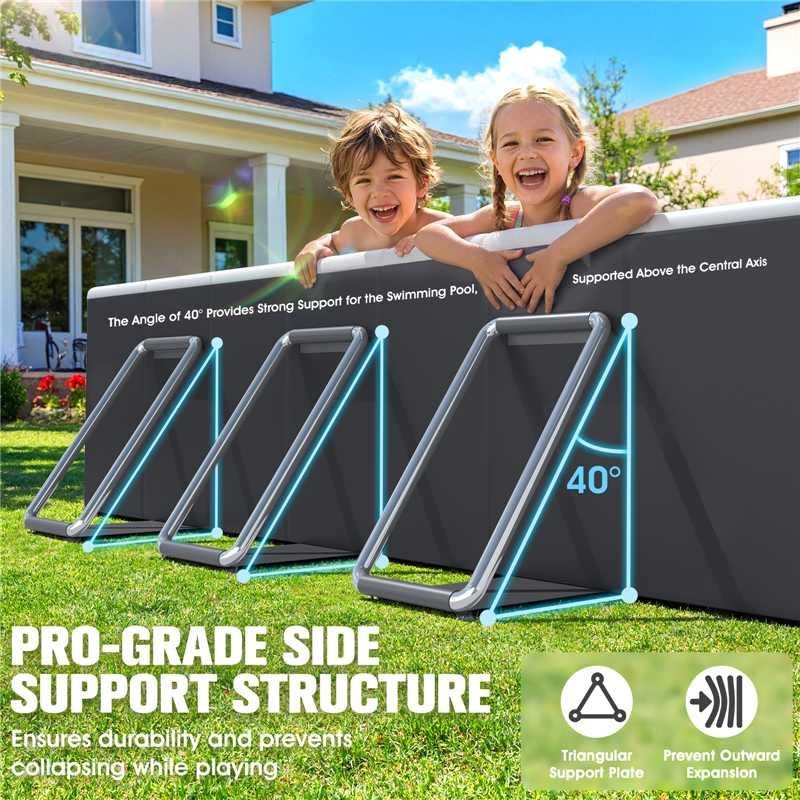 StarOcean Foldable Pool with Canopy,Non Inflatable Pool,Large Foldable Swimming Pool