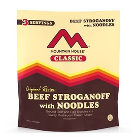 Mountain House Classic Beef Stroganoff with Noodles | Freeze Dried Backpacking & Camping Food | 3 Servings