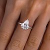 Raivari Moissanite Engagement Rings 4.14cttw Pear Cut Promise Rings D