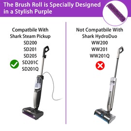 Brush Roller Kit for Shark Steam Pickup 3-in-1 Steam Mop (Model ​​SD200/SD201/SD201C/SD201Q/SD205​) - 2 Brush Roll, 1 Cleaning Tool Replacement Parts