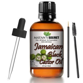 Mayan's Secret Pure Carrier and Essential oils for Skin Care, Hair, Body Moisturizer for Face-Anti Aging Skin Care (Black Jamaican Castor oil, 4oz)