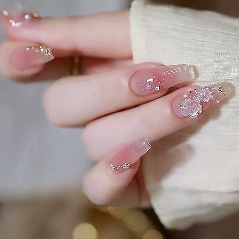 HAPVITAL 24 Pieces Popular Nail Tips, Nail Tips, 3D Nail