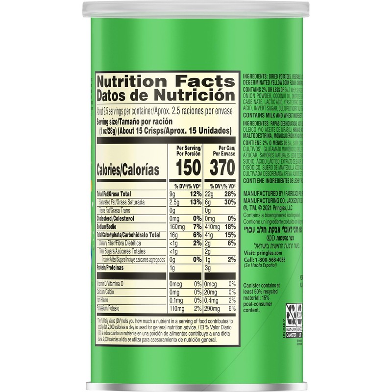 Pringles Potato Crisps Chips, Lunch Snacks, Office and Kids Snacks,