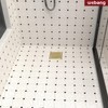 WEBANG 4 Inch Square Shower Drain Gold Floor Drain with
