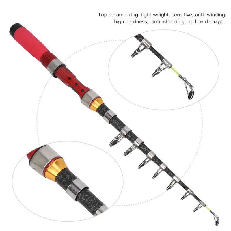 1.9m Portable Rotary Fishing Pole Outdoor Fiberglass Telescopic Casting Fishing