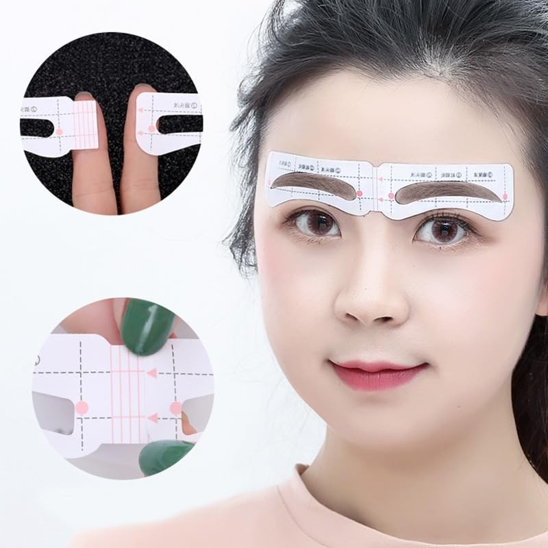Plus Nao Eyebrow Template, Double Eyebrow, Set of 52, Sticking,