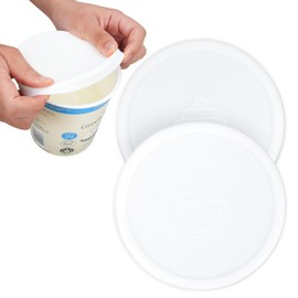 2 Pack Silicone Lids Compatible with Chobani 32oz Greek Yogurt, Silicone Yogurt Lids Covers, Food Safe Airtight Reusable Food Covers, Freezer Dishwasher Microwave Safe (Yogurt NOT Included)