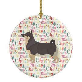 Caroline's Treasures Swedish Vallhund Merry Christmas Ceramic Ornament, Multicolor Christmas Tree Hanging Decorations for Home Christmas Holiday, Party, Gift, 3 in, Multicolor