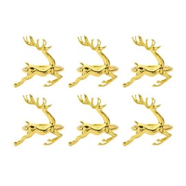 CENPEK 6 Pcs Elk Deer Napkin Rings Table Decorative Ornament for Christmas Wedding Parties Everyday Use (Gold)