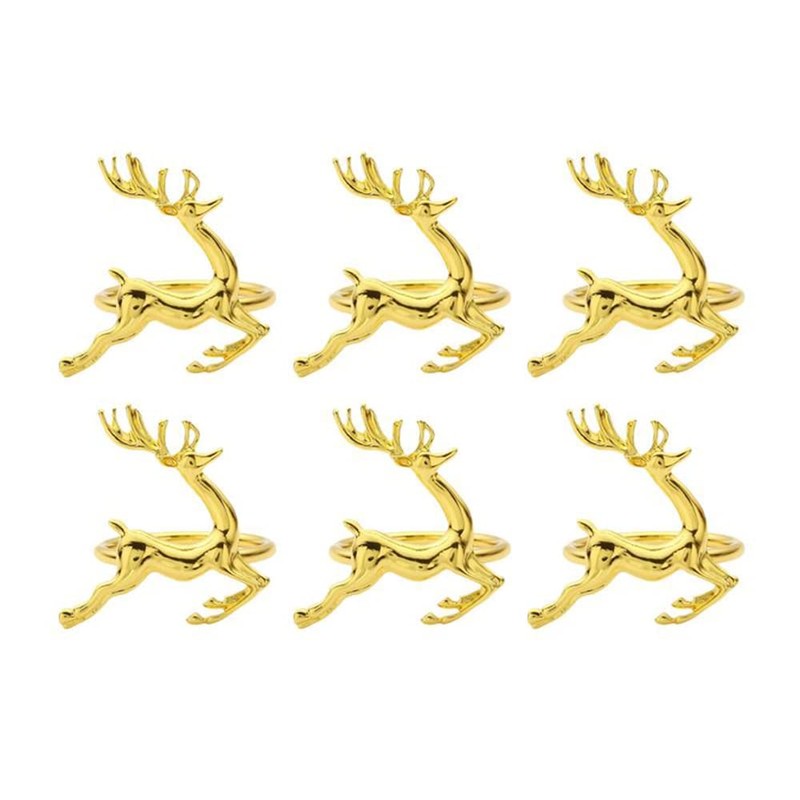 CENPEK 6 Pcs Elk Deer Napkin Rings Table Decorative Ornament