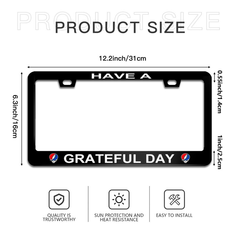 Have A Grateful Day License Plate Frame, Weatherproof Car Accessories