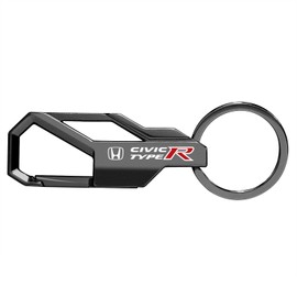 iPick Image Compatible with Honda Civic Type-R Gunmetal Black Carabiner-Style Snap Hook Metal Key Chain