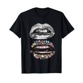 Women's Lips Print Graphic Y2K 2000s Vintage Summer Tops T-Shirt