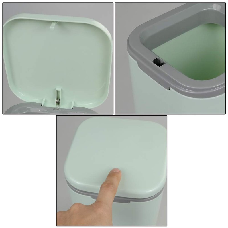 Gitany Push-button Mini Desktop Dustbin with lid, Small Trash Bin