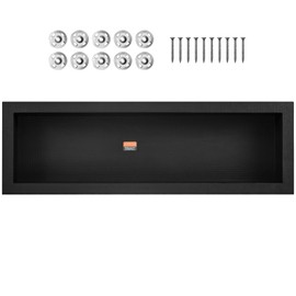 Happybuy 16" x 50" Shower Niche Ready for Tile, Recessed Wall Insert with Single Shelf, Modern Black Soap Storage Organizer for Bathroom with Sealed Protection