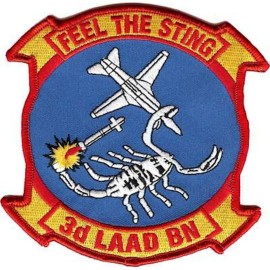 4" MARINE CORPS 3RD LAAD FEEL THE STING AIR WING EMBROIDERED PATCH