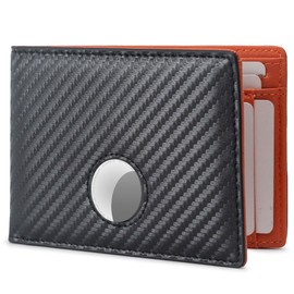 Alldaily Mens Wallet With AirTag Holder, Trackable Smart RFID Blocking Front Pocket Wallet, AirTag Not Included