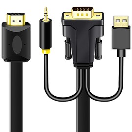 tunghey VGA to HDMI Cable with Audio (Not HDMI to VGA), 1080P HD VGA to HDMI Adapter Cable, VGA Male to HDMI Male Cord for VGA Computer/Laptop to HDMI Monitor/TV (1M)