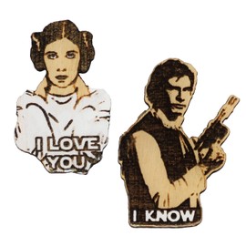 Han and Leia I Love You, I Know Handmade Brooch Set