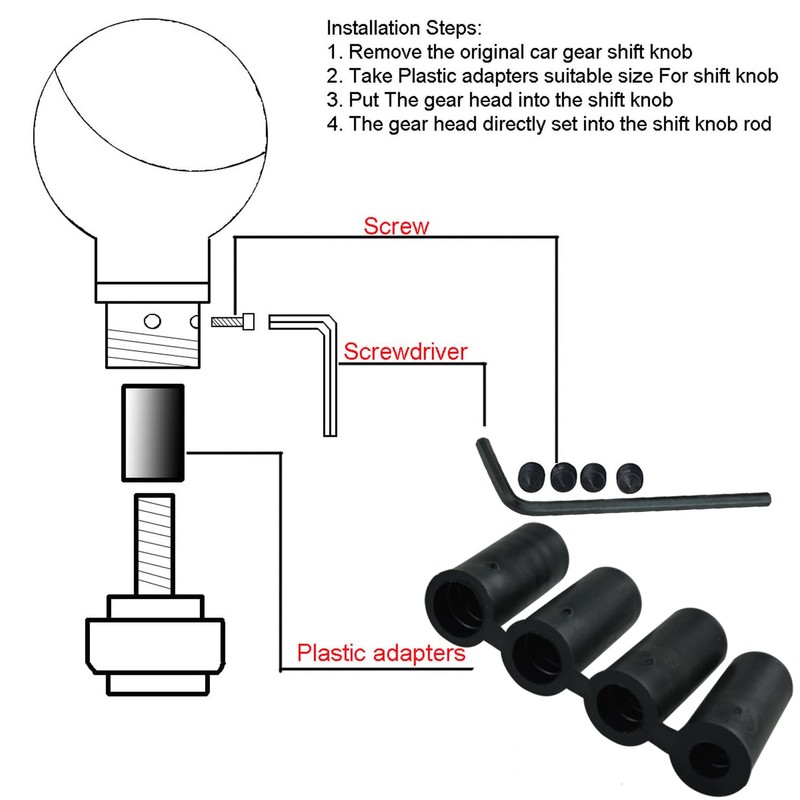 Abfer 6 Speed Shift Knob Leather Stick Shifting Lever Handle