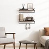 Bathroom Floating Shelves With Towel Bar - Solid Walnut Wooden