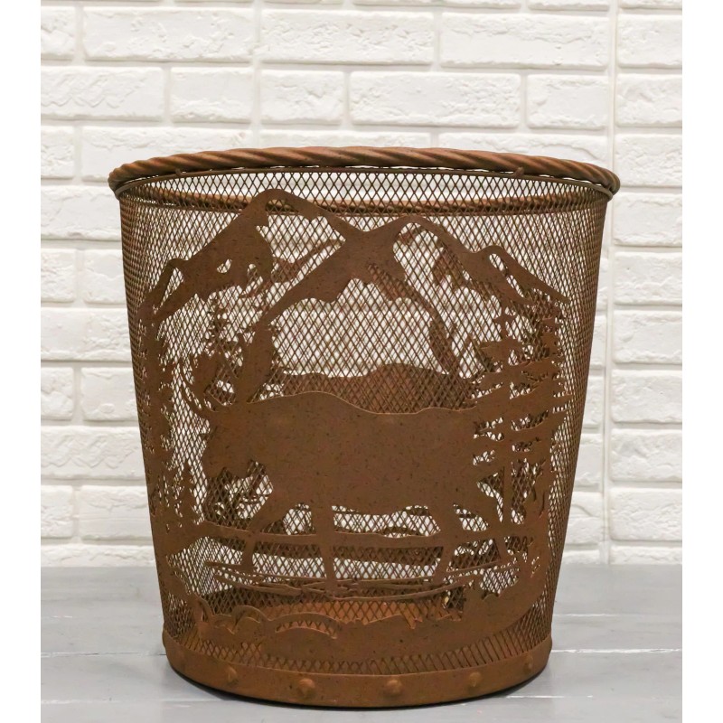 Ebros GIft Rustic Deer Moose By Pine Forest Mountains Metal
