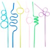 24 Pcs Crazy Straws,Silly Straws for Kids,Reusable Plastic Fun Straws,Reusable