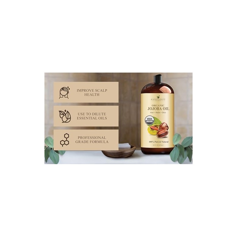Handcraft Blends Usda Aceite de Jojoba Orgánico - 28 Fl