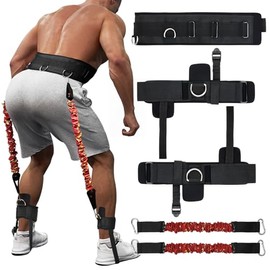 Entrenador de salto vertical con correa ajustable para el tobillo y cinturón de entrenamiento horizontal, bandas de resistencia para baloncesto, fútbo