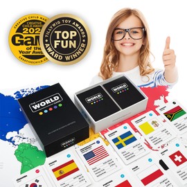 The World Game - Geographie Kartenspiel - Lernspiel für Kinder, Familie und Erwachsene - Welt Brettspiele für 2-6 Personen - Deutsche Version