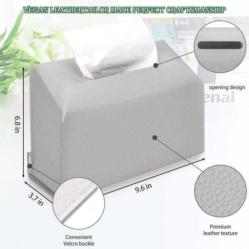 Tissue Box Cover Holder Compatible with Kleenex Disposable Paper Hand