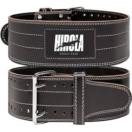 Hirola Cinturón de Gimnasio de Cuero para Hombres y Mujeres, Cinturón para Levantamiento de Pesas Ajustable, Cinturón de Entrenamiento Funcional, Sentadillas y Peso Muerto, Soporte de Espalda Baja (Medium)