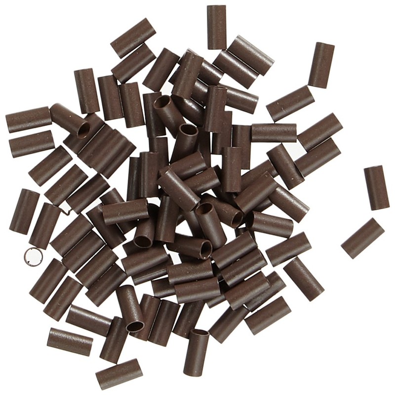 Balmain Micro Rings Brown Pack of 100