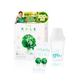 Kyusai Blue Juice The Kale Mini Stick Powder, 0.1 oz (3.5 g) x 30 Cans with Shaka Cup