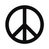 World Design Peace Sign Car Decal/Sticker - Black