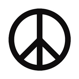 World Design Peace Sign Car Decal/Sticker - Black