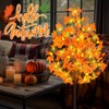4 FT Fall Tree with Lights Autumn Decor 63 LED