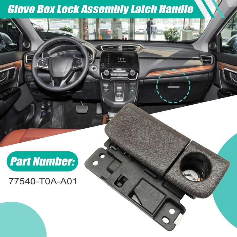 XQSMWF Gray Glove Box Lock Assembly Latch Handle Compatible with