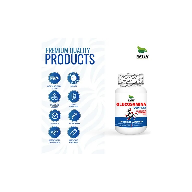 Glucosamina Complex 100 Cápsulas, Fortalece Huesos y Articulaciones, Ingrediente ultra