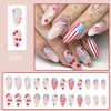 FOXIIU Press on Nails Independence Day Glossy Full Cover Acrylic