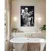 Canvas Wall Art Bathroom Decor Skeleton Sitting on Toilet Reading