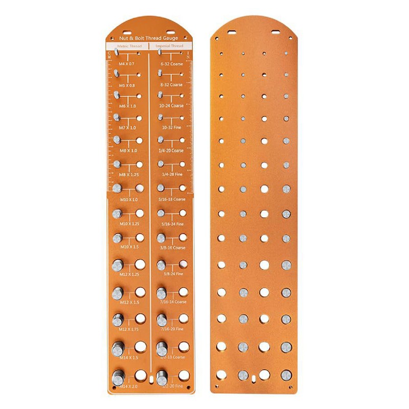 Nut and Bolt Thread Checker 14 Inch and 14 Metric