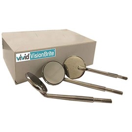 Dental Mirrors #5, Mouth Mirrors, Front Surface, Cone Socket (12pc/Box) - VisionBrite by Vivid