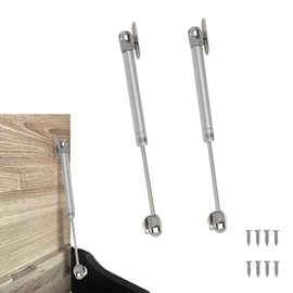 100N Soft Close Safety Gas Strut Hinges, CJQZP 2 Pack Heavy Duty Toy Box & Cabinet Hinges for Curved, Round, Arched & Flat Lids