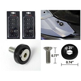 20Pc Aluminum Screw Bolt Bumper Washer Kit Fender Engine Dress Up Black